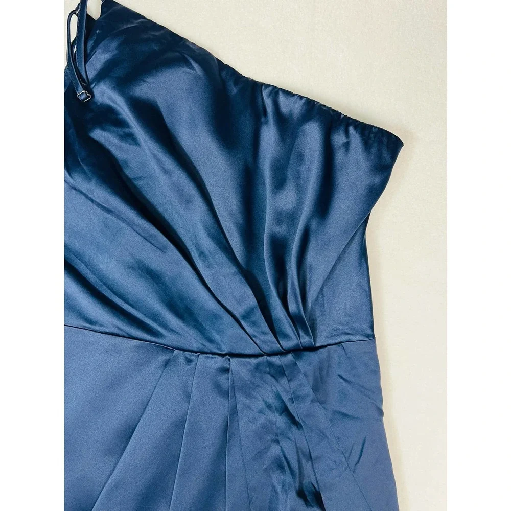 NWOT LULU'S Law of Attraction One-Shoulder Asymmetrical Midi Dress | Navy | S - Picture 2 of 10